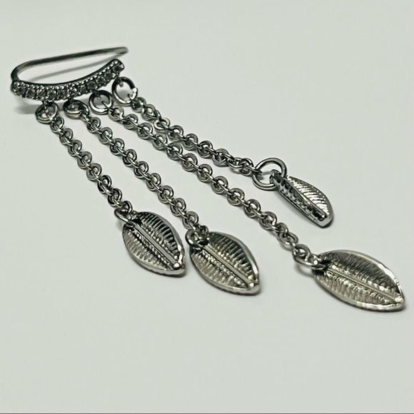 Danielle Nicole Boho Crawler Earrings Leaf Dangle Rhinestone Festival NWT - Picture 4 of 7
